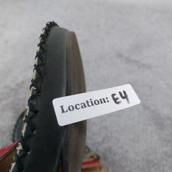 Corkys Elite Sandals Womens 8 Shoes Wolff Island Leather Thong Black Red - Picture 10 of 10